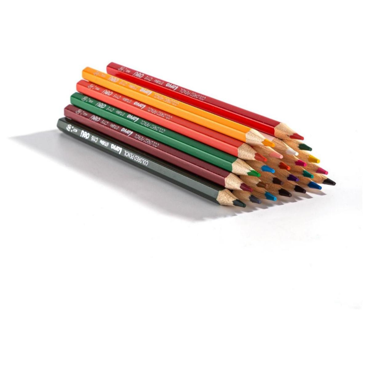 Triangular colour pencils, wallet of 12