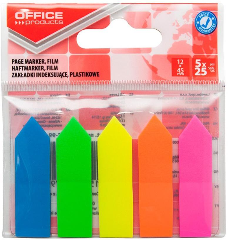 Index Tab Neon (5 color) OFFICE PRODUCTS 12X45mm 5X25 sheet Arrow