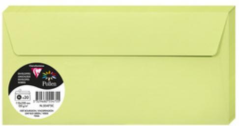 Colored Diplomatic Envelopes Clairefontaine 110x220mm 120gsm 20 Pieces