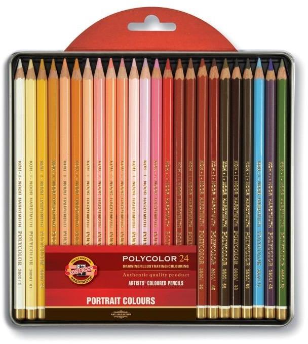 Colored Pencil Set (Aquarelle) Koh-I-Noor 3724024012PL 24pcs. Metal Case