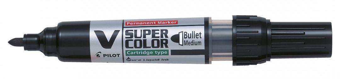 V-Supercolor Refillable - Permanent Marker - Begreen - Broad Bullet Tip Pilot - Black