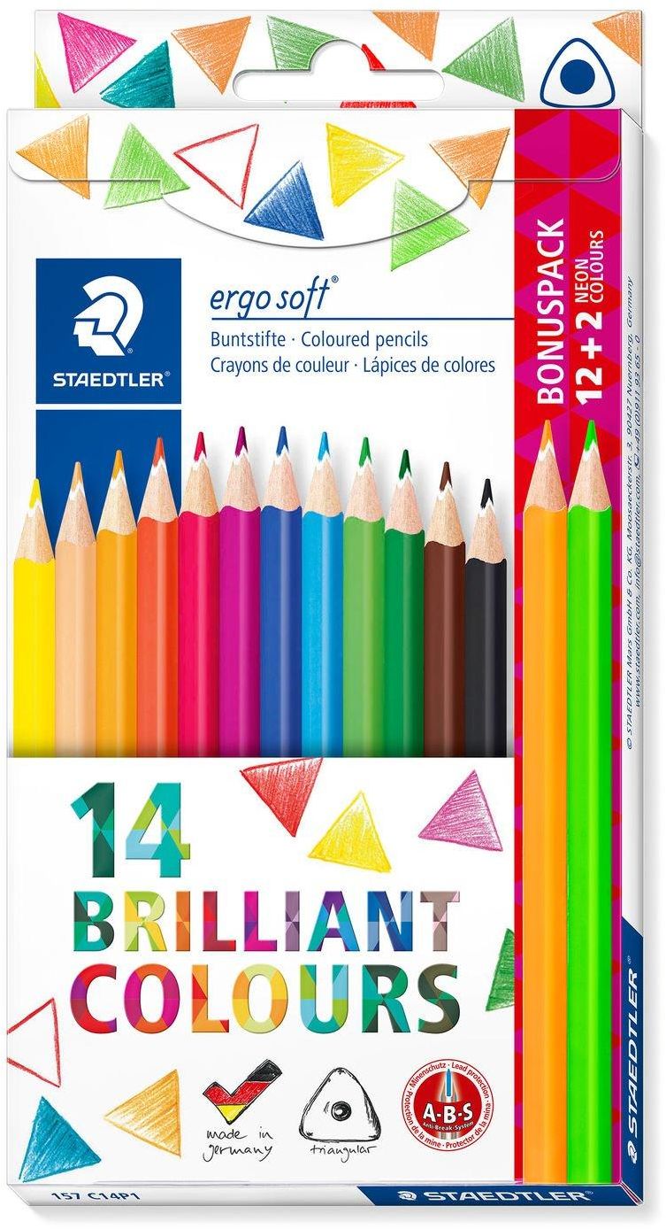 Triangular Colored Pencils 12+2C Staedtler 157 C14P1
