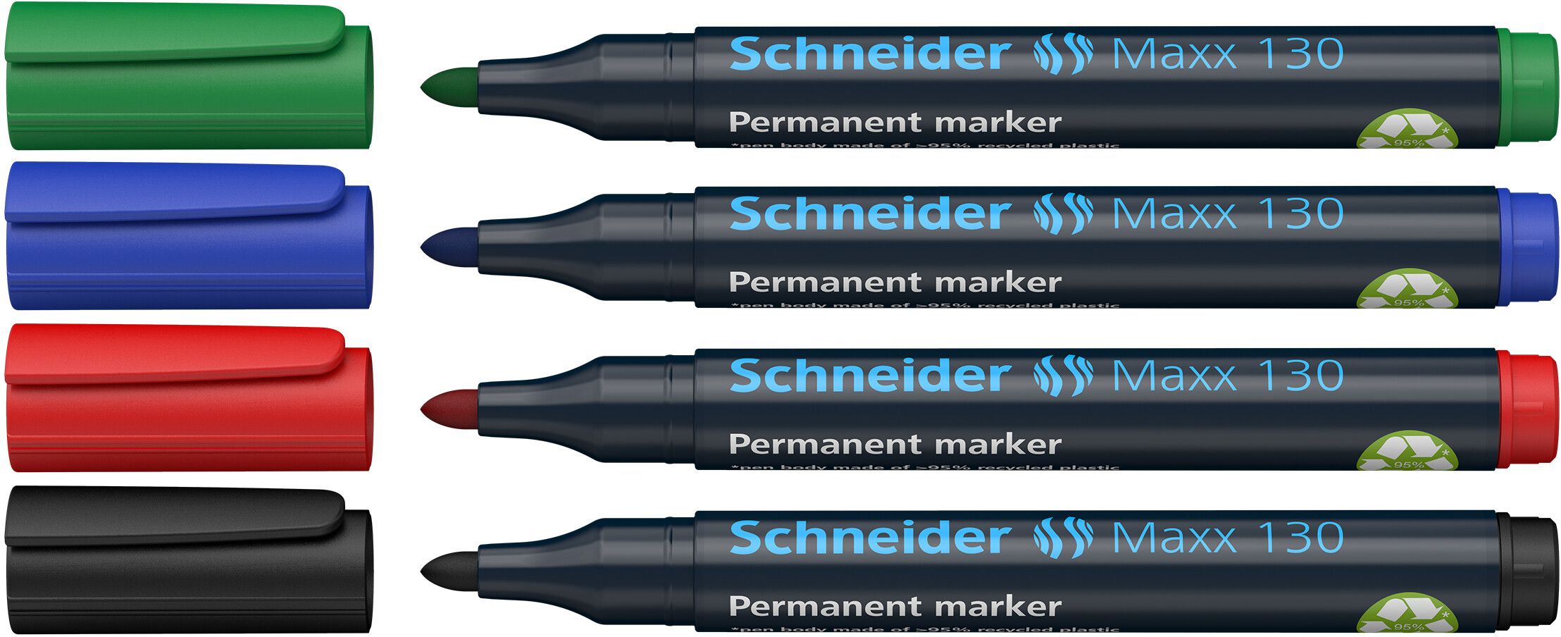 Permanent Marker Maxx130, 1-3mm, 4 piece blister