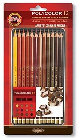 Colored Pencil Set Koh-I-Noor 3822012014BL 12pcs. Brown Line