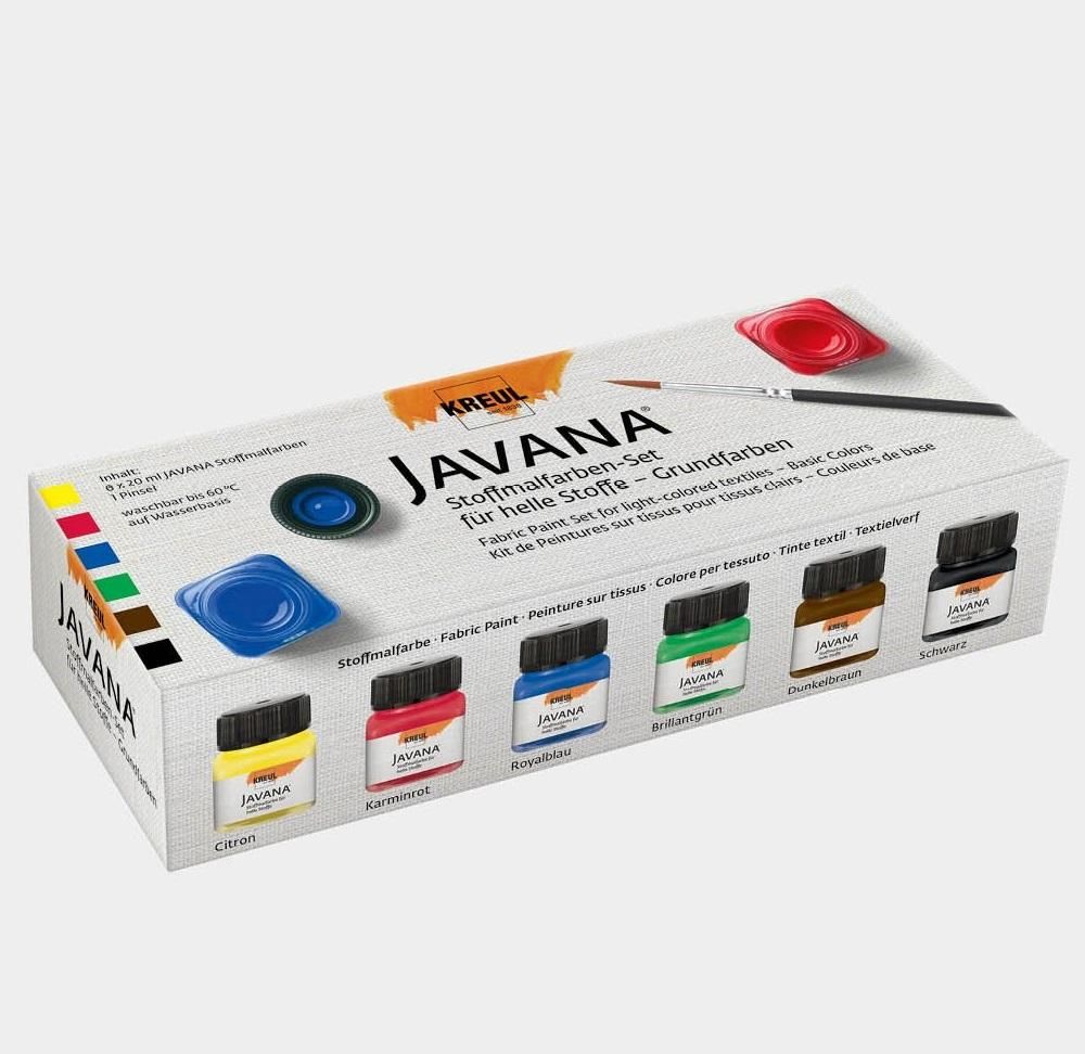 Textile paint for canvases in light colors C-Kreul JAVANA FABRIC Basic Colors 6 x 20ml 90600