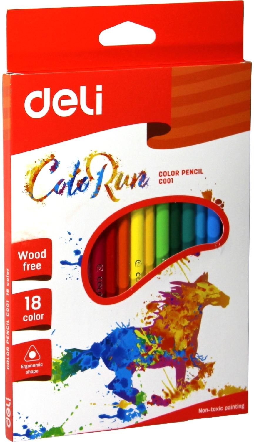 Elastic Color Pencils Deli ColoRun 18 Colors
