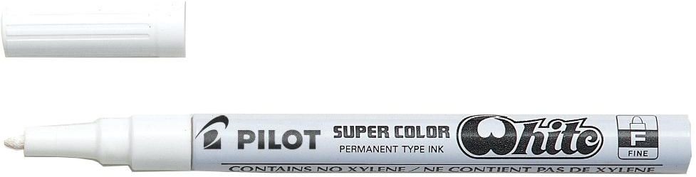 Super Color - Marker - White - Extra Fine Tip Pilot 0.5mm Tip