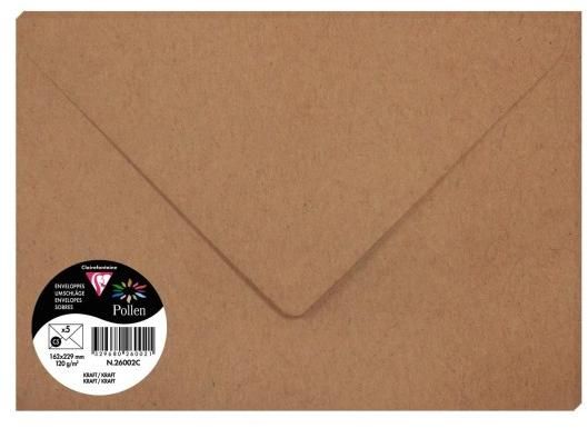 Pollen colored envelope Clairefontaine 162x229mm 5 Pieces