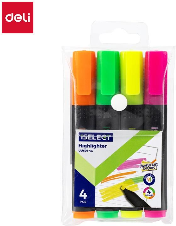 Highlighter Chisel tip 1-4mm Deli 4 Colors