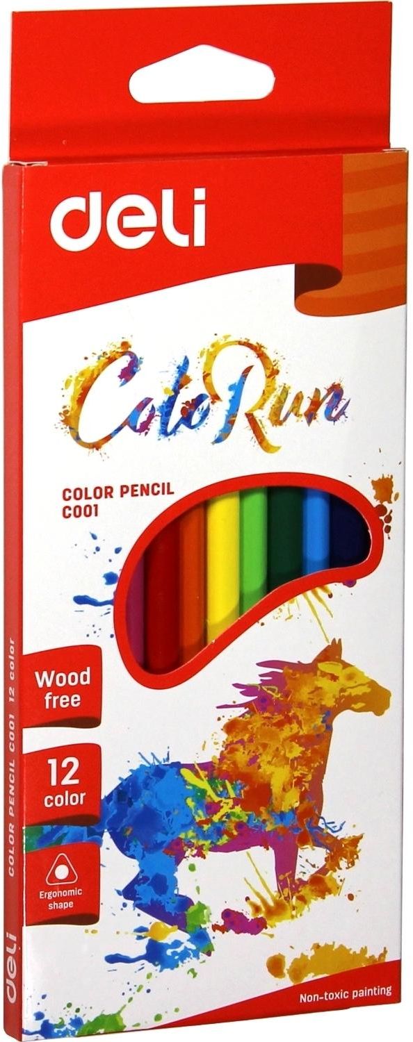 Elastic Color Pencils Deli ColoRun 12 Colors