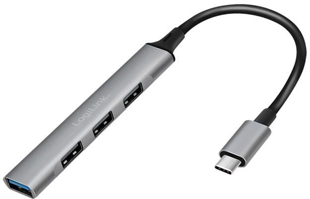 USB ჰაბი: Logilink UA0392 USB3.2 Type-C 4-port Slim Hub With Aluminum Casing